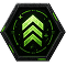 Green chevrons, indicating a level up and empowerment